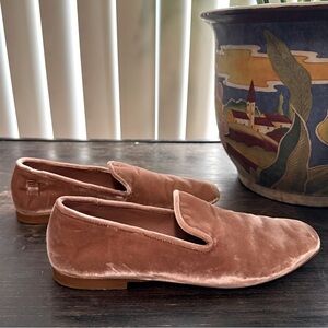 Vince 37/7M Velvet Bray Loafers in Blush Pink Smoking Slippers